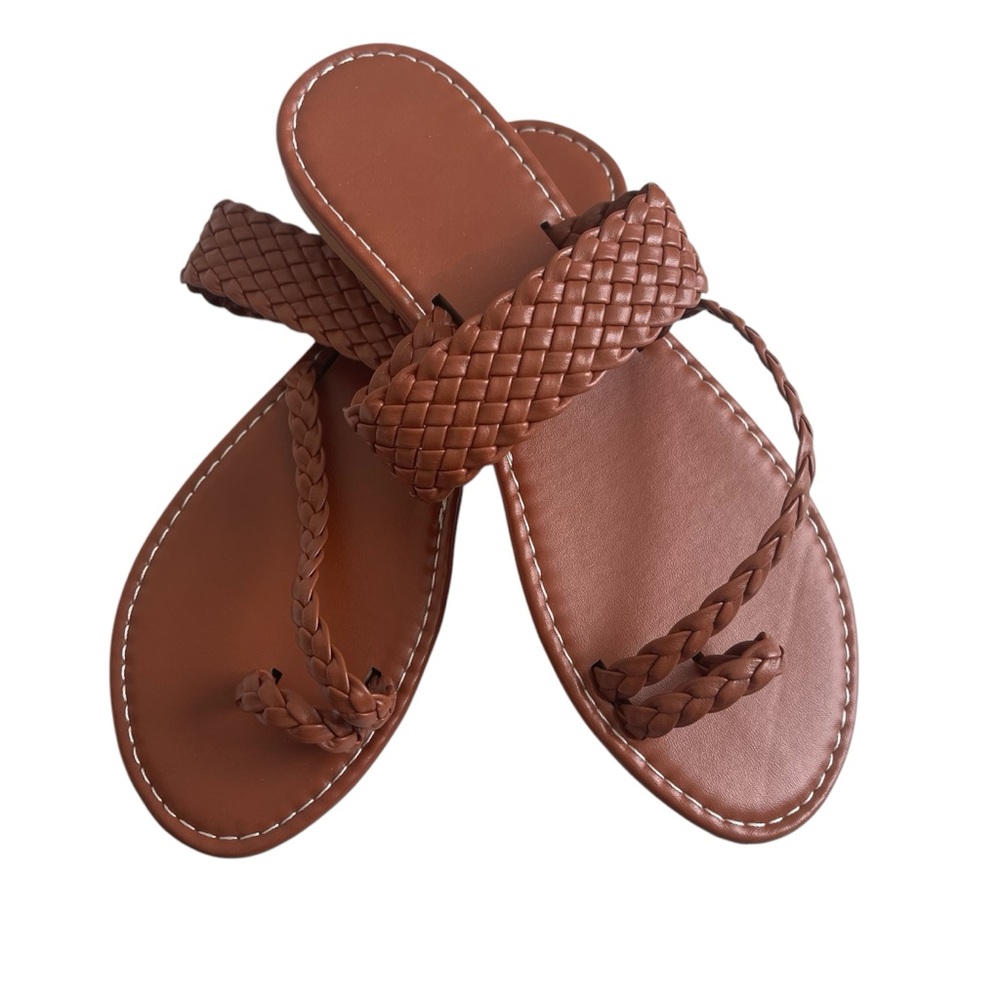 Brown Braided Sandals